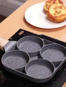 Frigideira Multifuncional 4 Cavidades Antiaderente com Cabo de Madeira