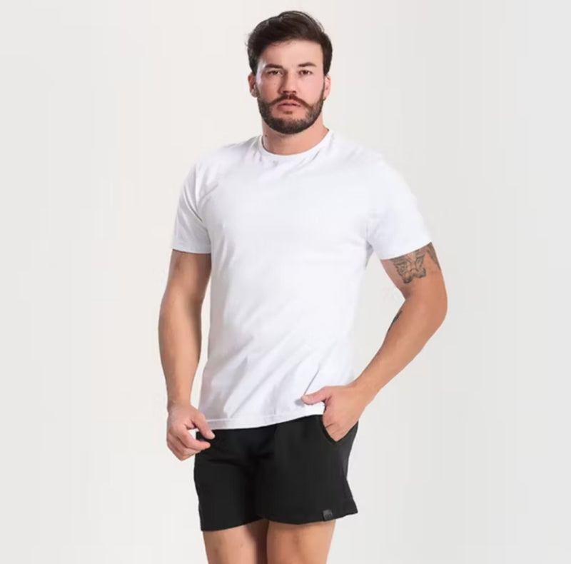 Kit 6 Camisetas Básicas Masculinas - 100% Algodão