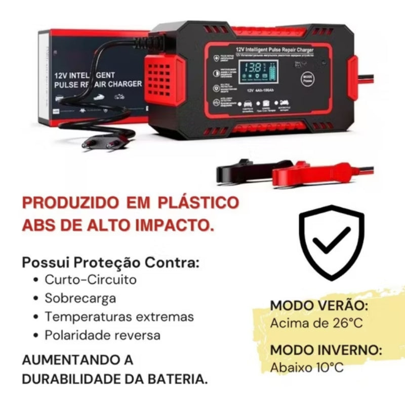 Carregador de Bateria Inteligente 12V - Pulse Repair