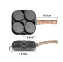 Frigideira Multifuncional 4 Cavidades Antiaderente com Cabo de Madeira