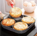 Frigideira Multifuncional 4 Cavidades Antiaderente com Cabo de Madeira