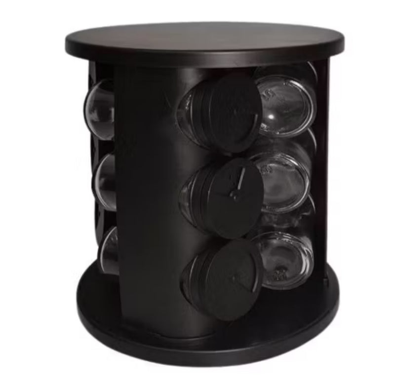 Porta Condimentos Giratório com 9 Potes de Vidro