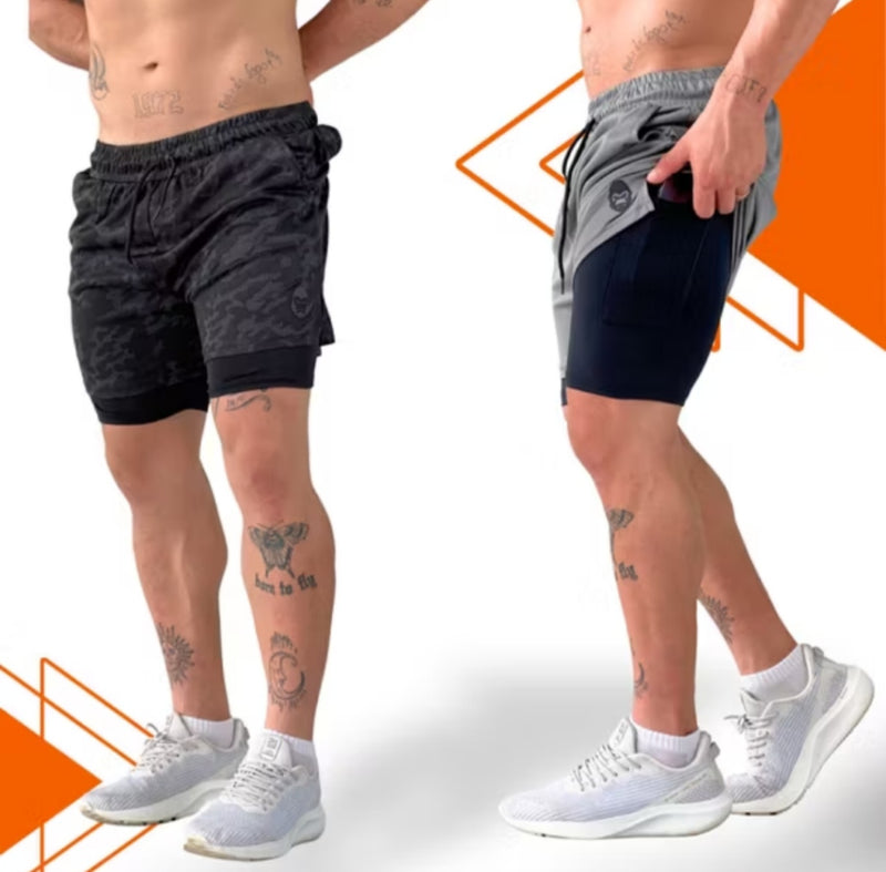 Kit 2 Shorts Masculinos de Compressão Kong