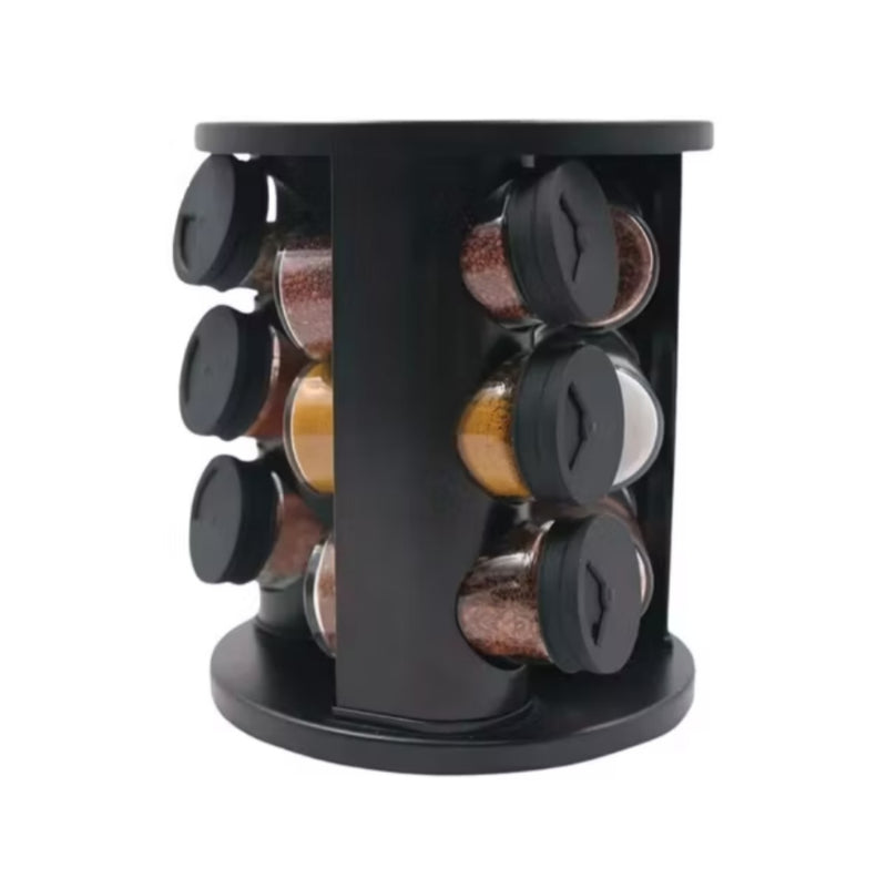 Porta Condimentos Giratório com 9 Potes de Vidro